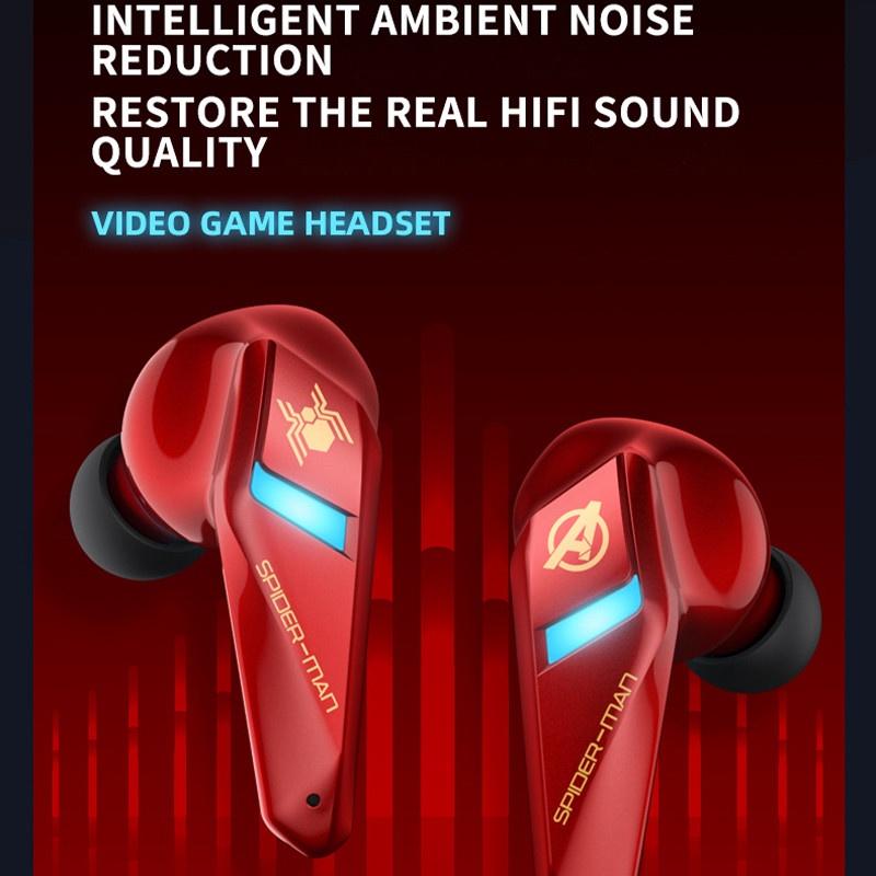 Tai Nghe Nhét Tai Bluetooth 5.0 Không Dây Giảm Tiếng Ồn Họa Tiết Người Sắt -Hàng nhập khẩu
