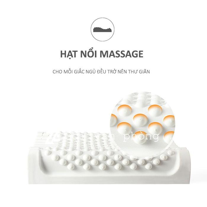 Gối ngủ cao su thiên nhiên có hạt massage hàm lượng cao 91% LDH-02