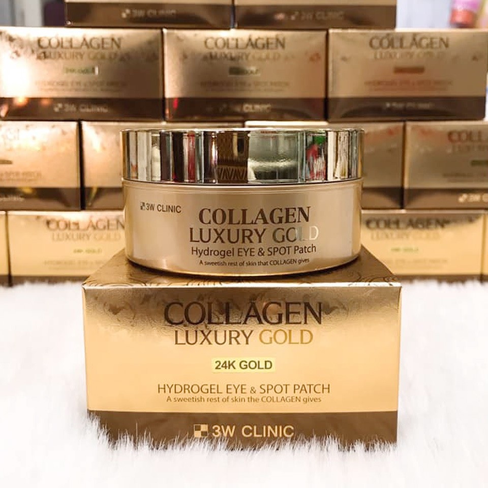 Mặt Nạ Hỗ Trợ Điều Trị Xóa Nhăn Vùng Mắt 3W Clinic Collagen Luxury Gold (90g)