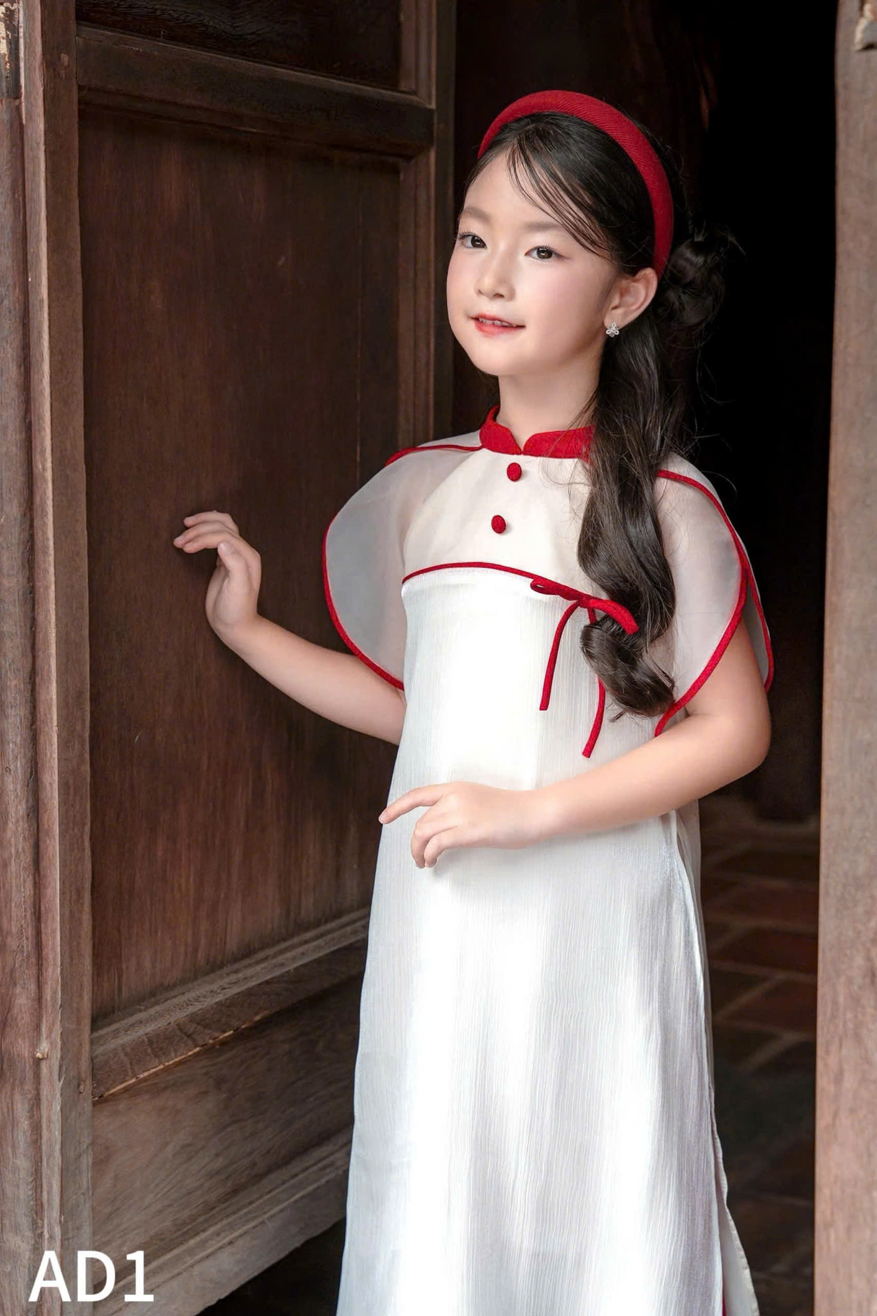 Bộ áo dài tết cho bé gái mẫu nhẹ nhàng xinh xắn diện tết năm mới giáng sinh noel từ 12-50kg hàng thiết kế cao cấp