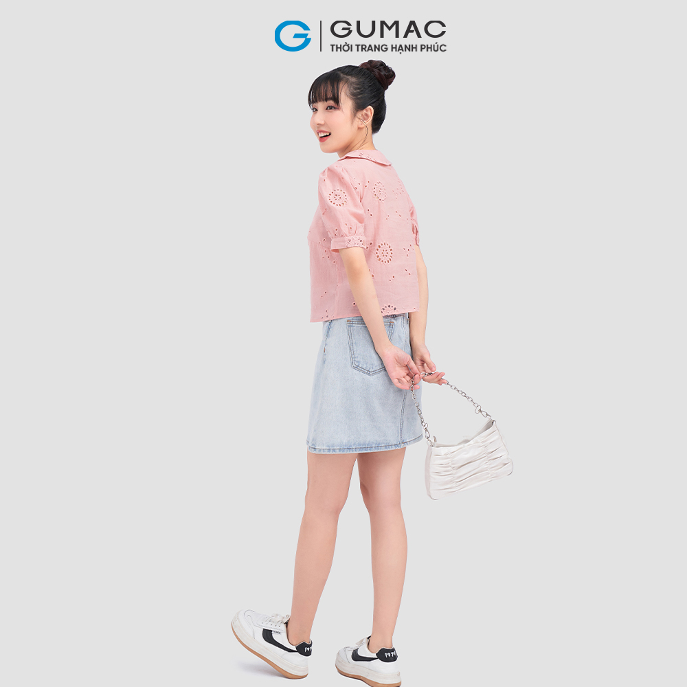 Áo kiểu GUMAC AC11020 cổ sen vuông trẻ trung