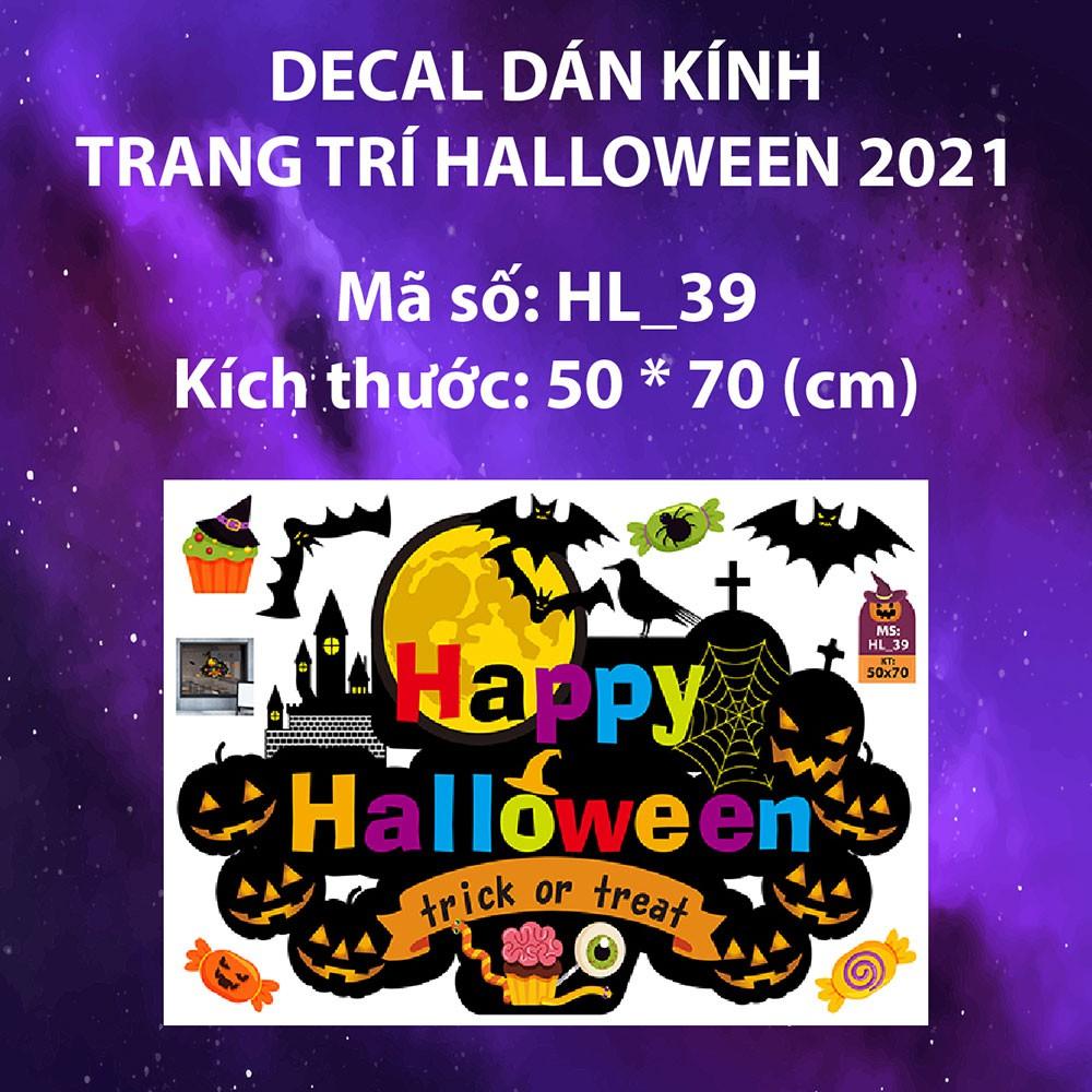 DECAL TRANG TRÍ HALLOWEEN 2021 COMBO LỄ HỘI MA QUÁI CÙNG BÍ NGÔ