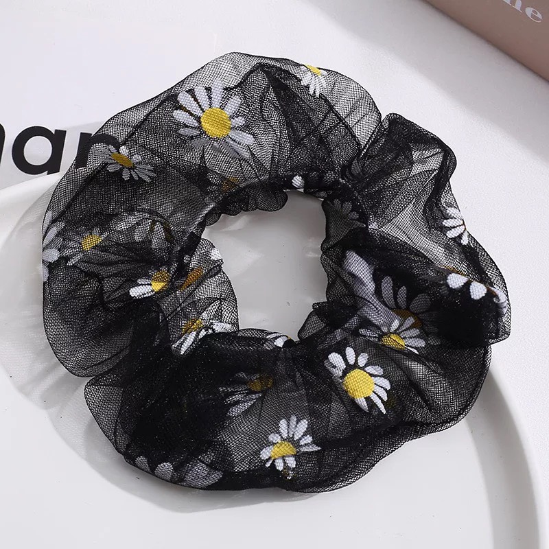 Dây chun buộc tóc vải scrunchies hoa cúc hot trend cực đẹp SC02 dễ dàng biến hóa kiểu tóc cột xinh đẹp