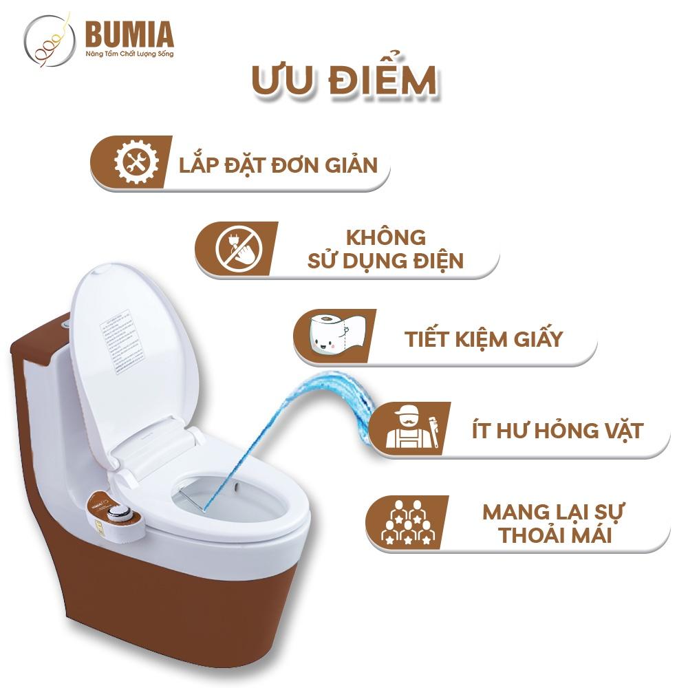 Combo 2 nắp bồn cầu thông minh dùng cơ Bumia bidet, tự rửa vệ sinh hậu môn và vệ sinh cho phụ nữ , vòi xịt vệ sinh thông minh, mã BM-01V