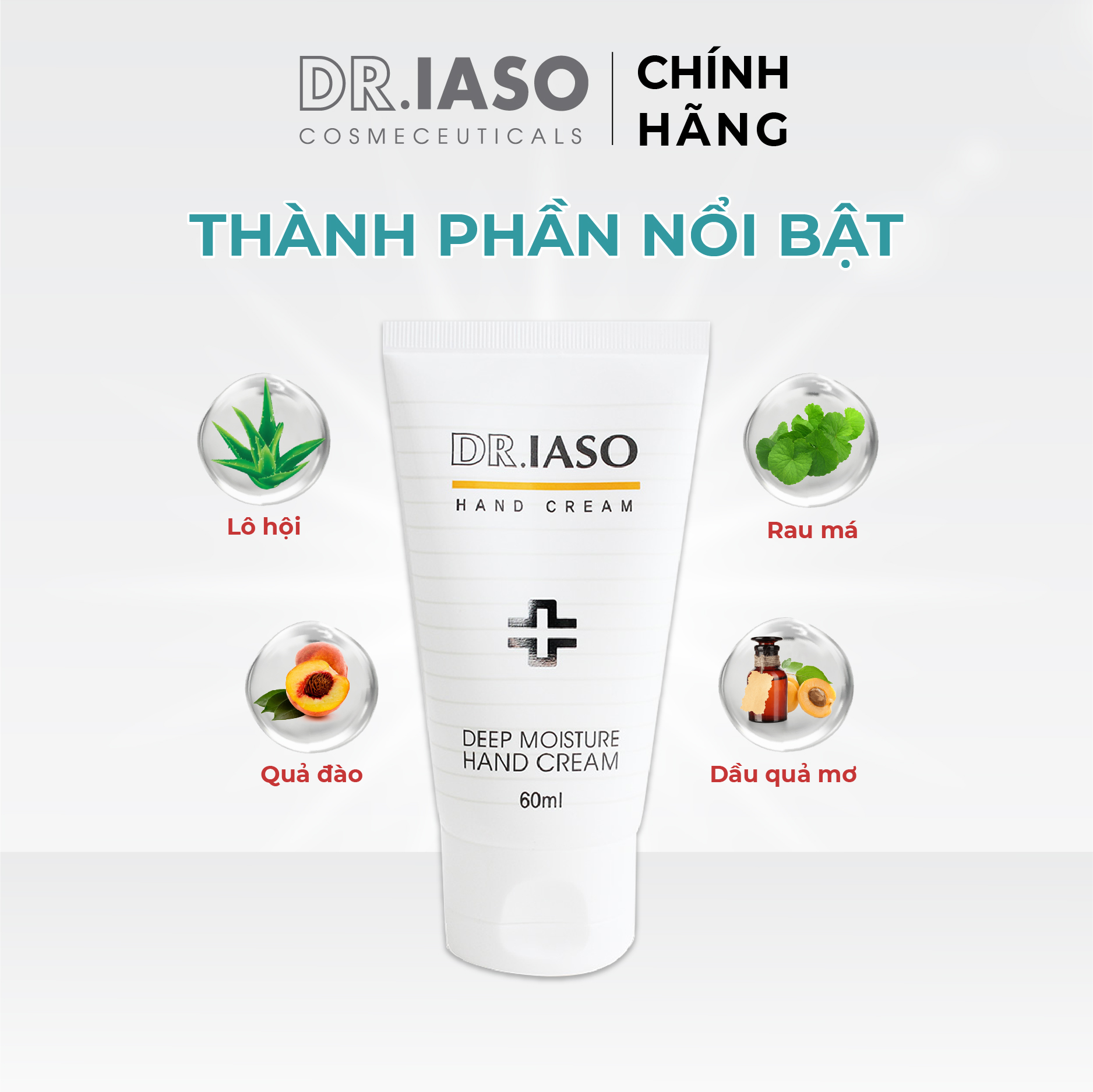 D24 Kem Dưỡng Da Tay - DR. IASO DEEP MOISTURE HAND CREAM 60ml