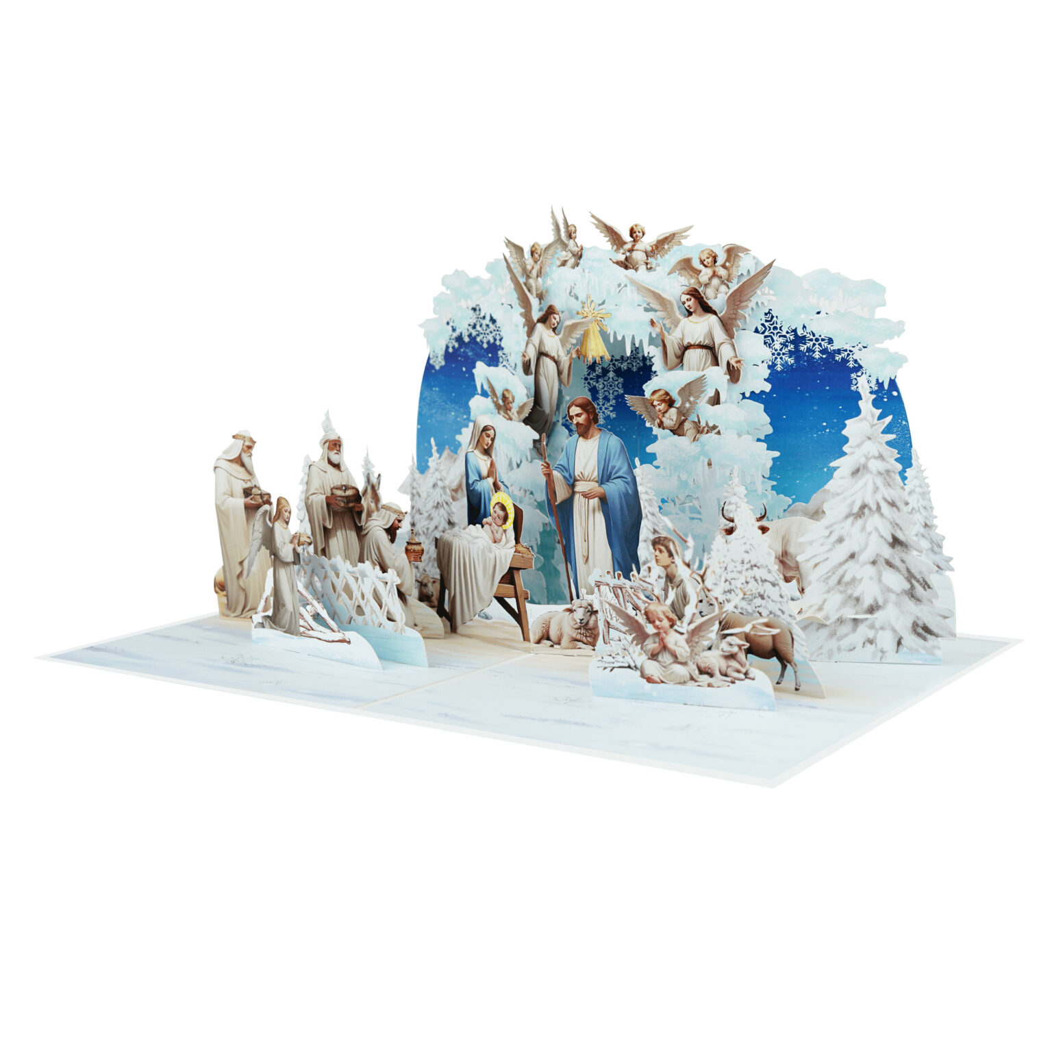 X48 -  THIỆP NOEL 3D HANG ĐÁ – CHÚA GIÁNG SINH – NATIVITY SCENE TRANG TRỌNG