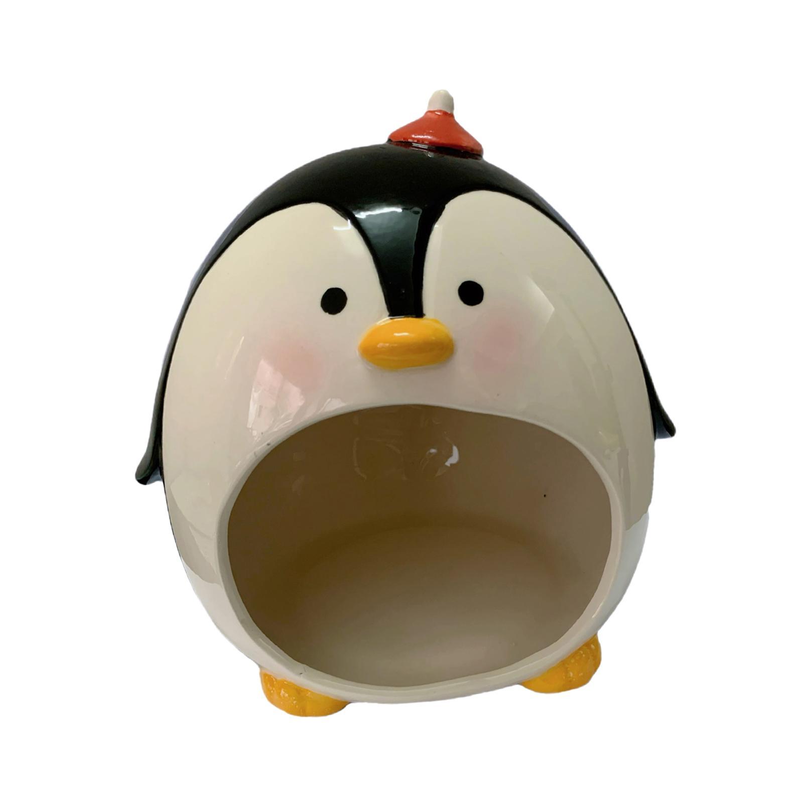 Hamster House Cave Bed Habitats Ceramic Penguin Shape Hamster Hideout House
