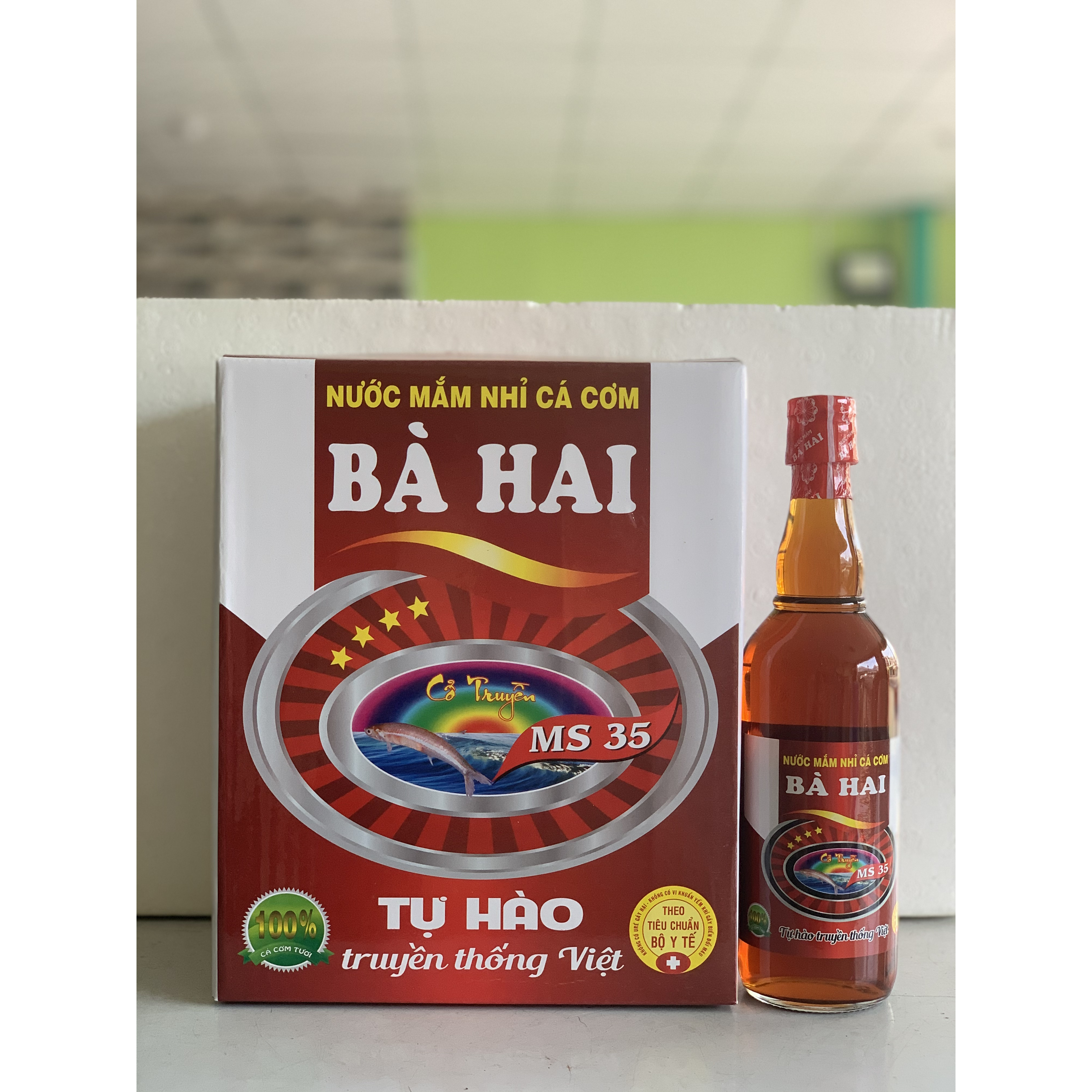 Thùng Nước Mắm Nhĩ Cá Cơm Loại 1 Bà Hai 6 X 500Ml