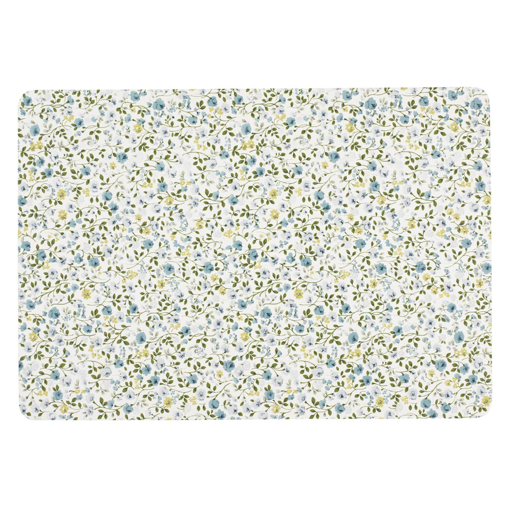 Tấm lót đĩa | JSYK Flora | PVC | hoa xanh | R30xD43cm
