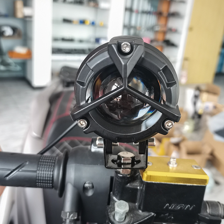 65W Đèn trợ sáng xe máy ô tô S40 Plus siêu sáng cốt vàng pha trắng 2 chế độ cho khách víp