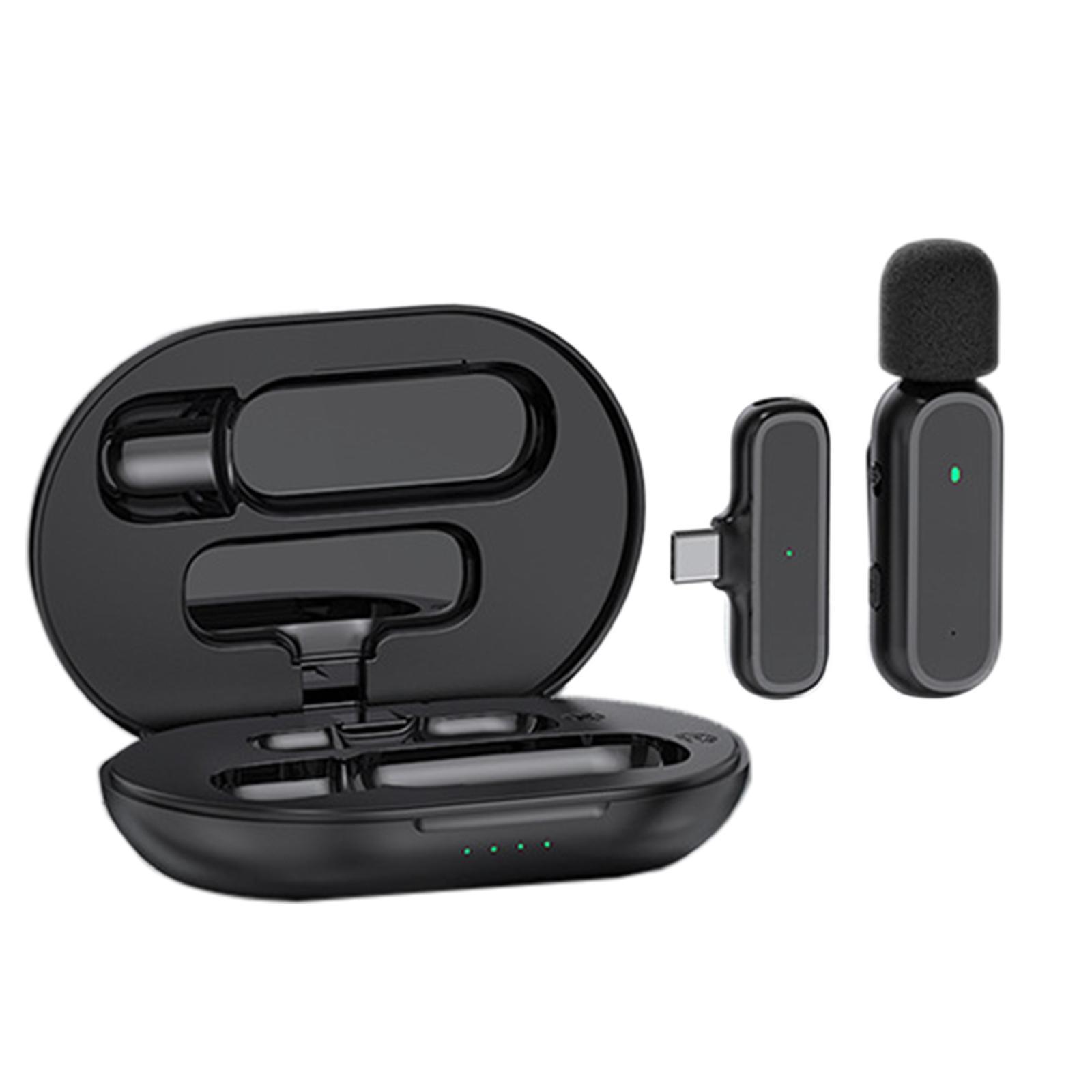 Wireless Lavalier Microphone Type C with Charging Box Clip On