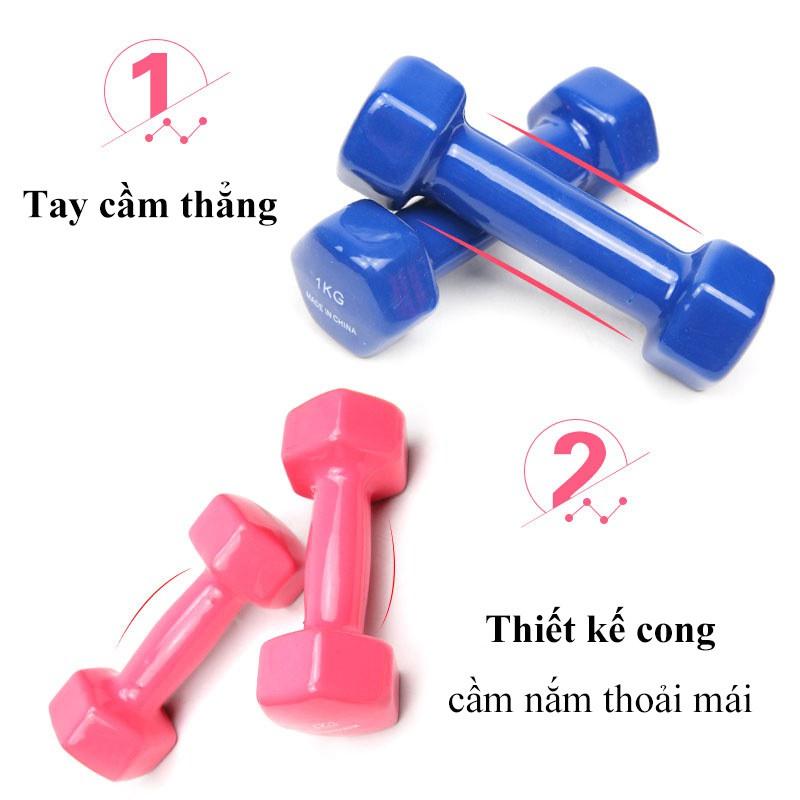 Tạ Tay Bọc Cao Su Loại 2 KG - Tập Gym , Thể Thao Tại Nhà , Phòng Tập