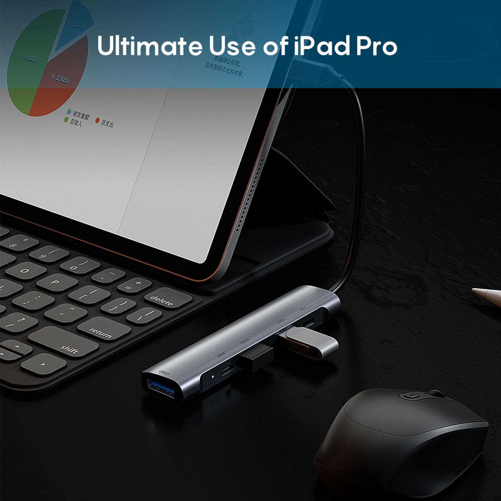 Type C Hub 5 in 1 Portable with USB 3.0 2.0 60W PD for  Pro Laptops