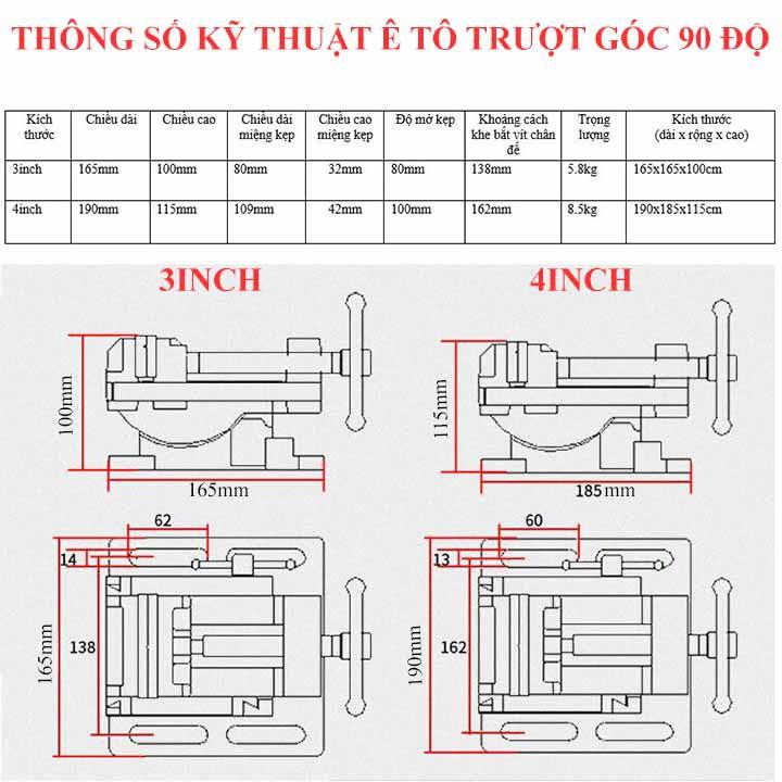 Ê tô trượt góc 90º thay đổi góc nghiêng khi gia công hàng xuất Hàn Quốc