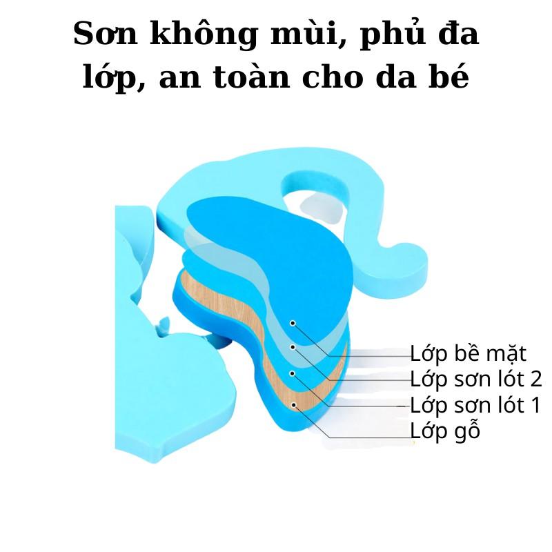 Đồ chơi xếp hình cho bé tranh ghép gỗ 3d chủ đề động vật Bc09