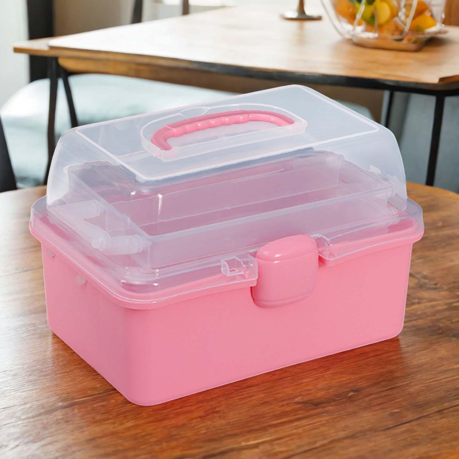 Multifunctional Storage Box Organiser Storage Case Cosmetic Organiser Portable Cabinet with Lid and Handle for Dorm Household