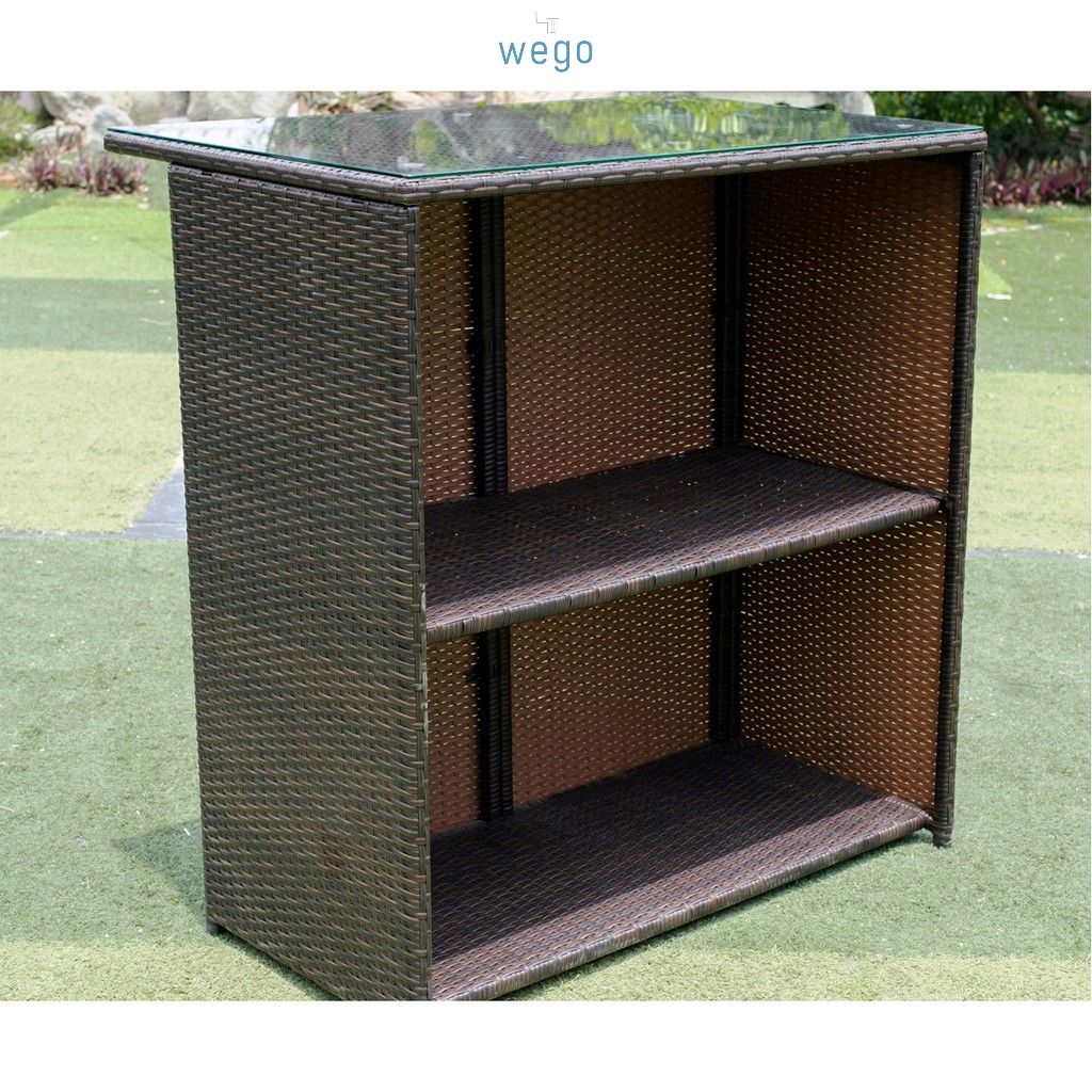 WEGO Bộ sofa ngoài trời bằng mây nhựa/ Quầy bar trong nhà và ngoài trời // Small bar set - pool sofa