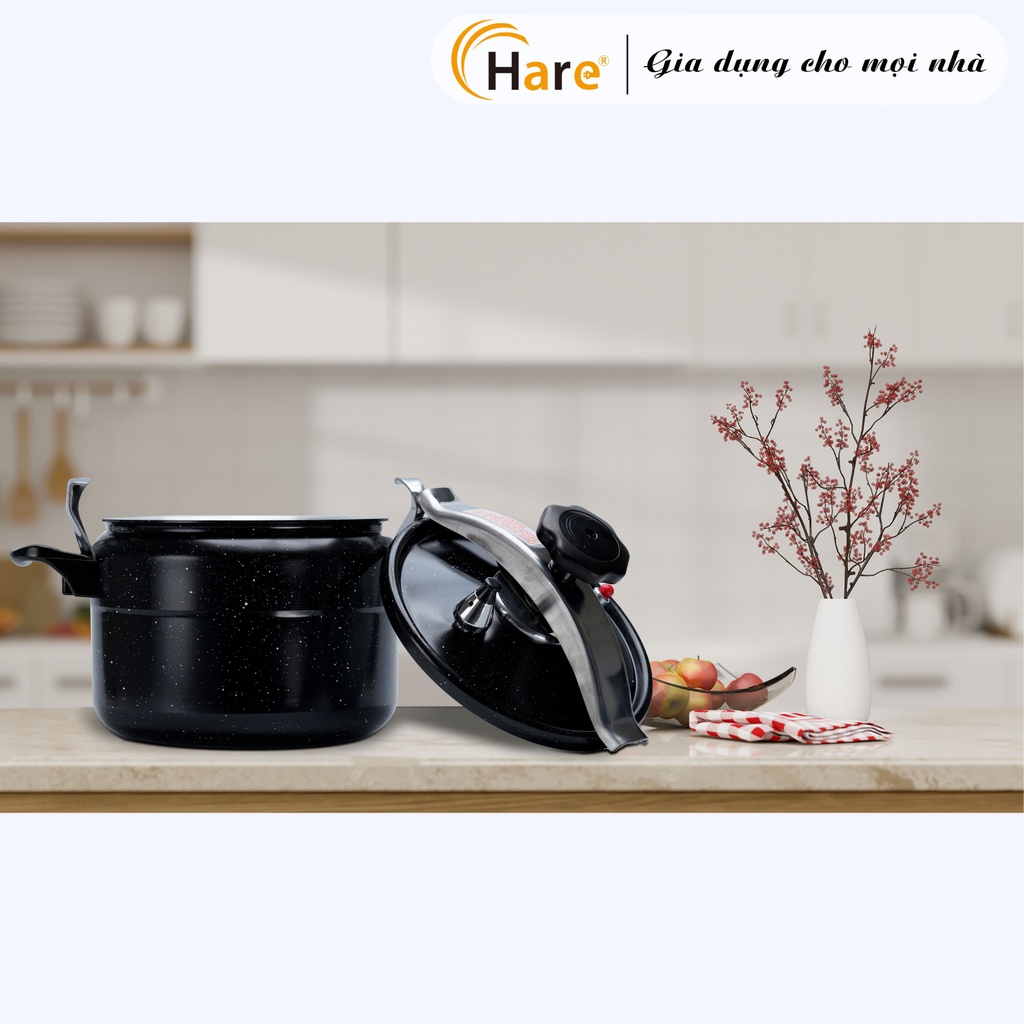 Nồi áp suất nhôm đáy từ 2 kích thước 22 24cm -hàng chính hãng thương hiệu Hare - bảo hành 12 tháng