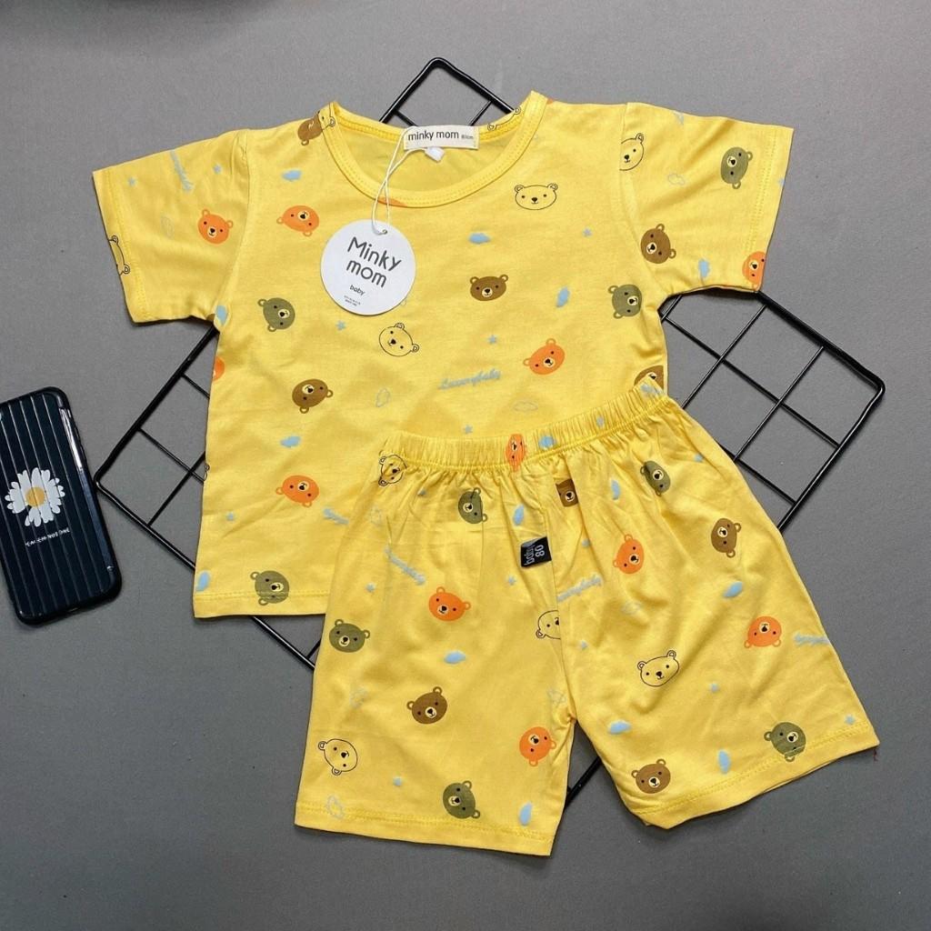Bộ Cộc Tay Cho Bé Bộ Mimky Mom Cộc Tay Cho Bé Trai Bé Gái Với Họa Tiết Gấu Siêu Đáng Yêu Chất Thun Lạnh Siêu Mát