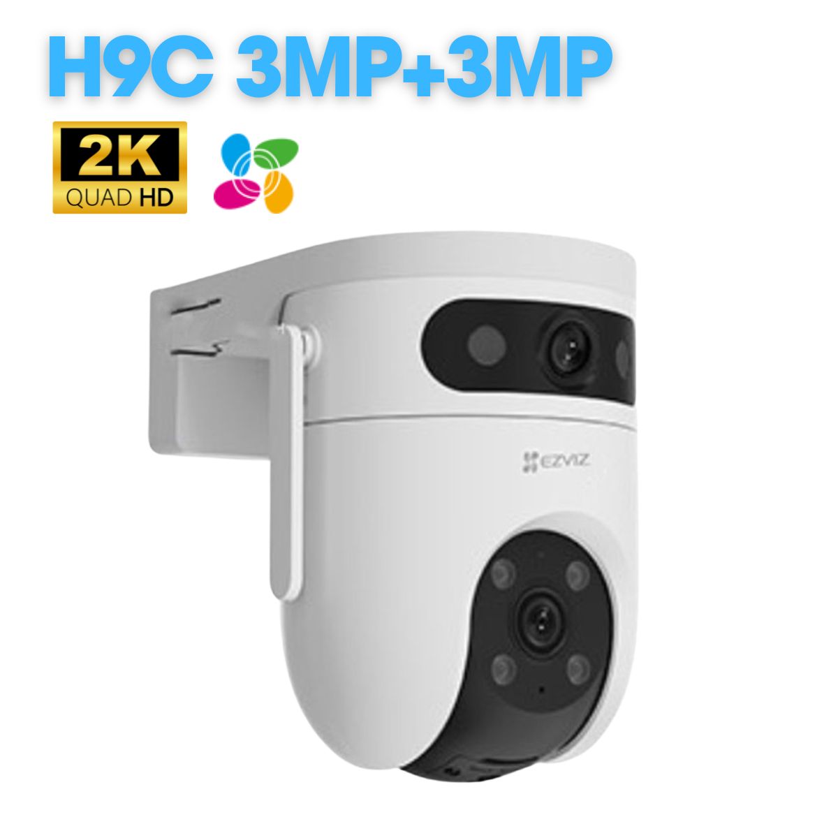 Camera Wifi Ezviz 2 Mắt Ngoài Trời H9C 3K 6MP/10MP, quay 360 độ, đàm thoại 2 chiều - Hàng chính hãng