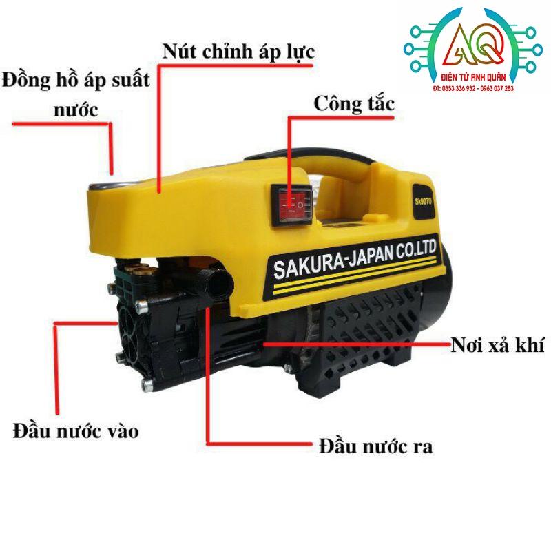Máy rửa xe mini, máy rửa xe gia đình SAKURA 2500W lõi đồng