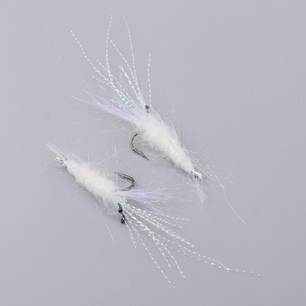 4 pcs Lure Bionic Feathers Fly Hook Freshwater Plush Shrimp Artificial Bait