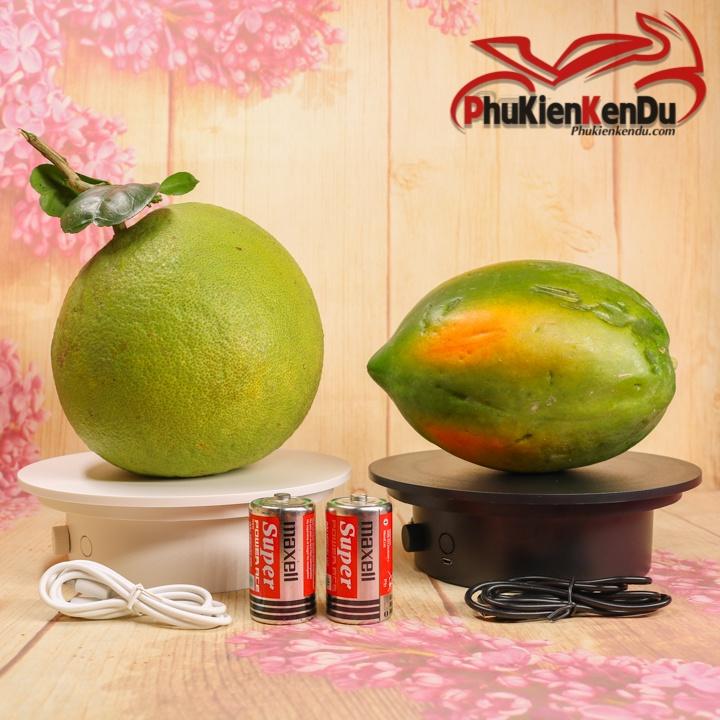 ĐẾ XOAY, BÀN XOAY TRƯNG BÀY SẢN PHẨM 20CM TẢI 15KG CÓ NÚT TỐC ĐỘ, DÙNG PIN HOẶC ĐIỆN 220V