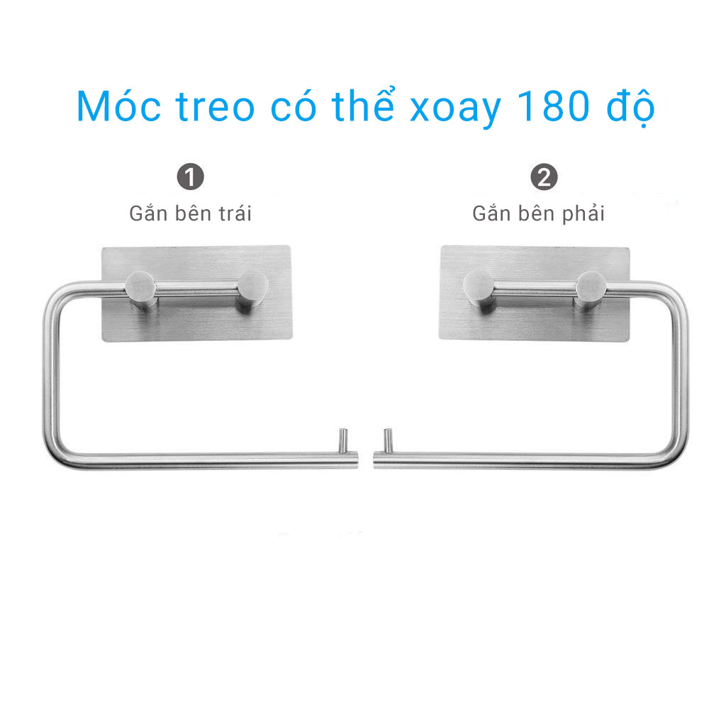 Móc treo cuộn cuộn giấy vệ sinh HOBBY Home Decor G1 dán tường gạch men - chuẩn Inox 304 và kèm keo dán