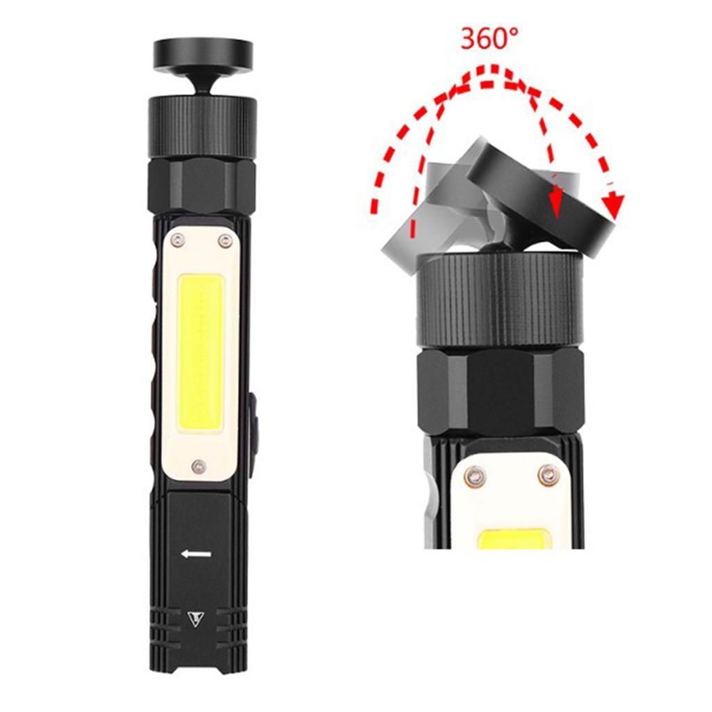 COB LED Work Light Lamp Pocket Flashlight Folding Torch for Indoor Outdoor