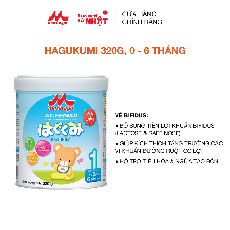 Sữa Morinaga số 1 Hagukumi 320g thêm dưỡng chất mới hàng nguyên đai , nguyên tem chính hãng