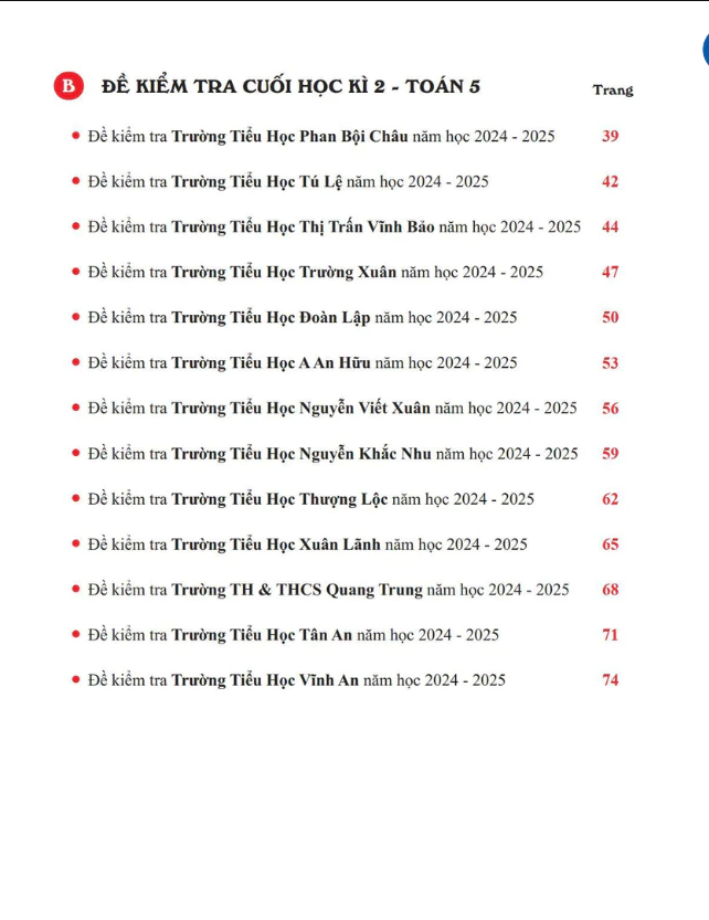 Sách - Tuyển Chọn Đề Kiểm Tra Toán Các Trường Lớp 5 (1 Cuốn)