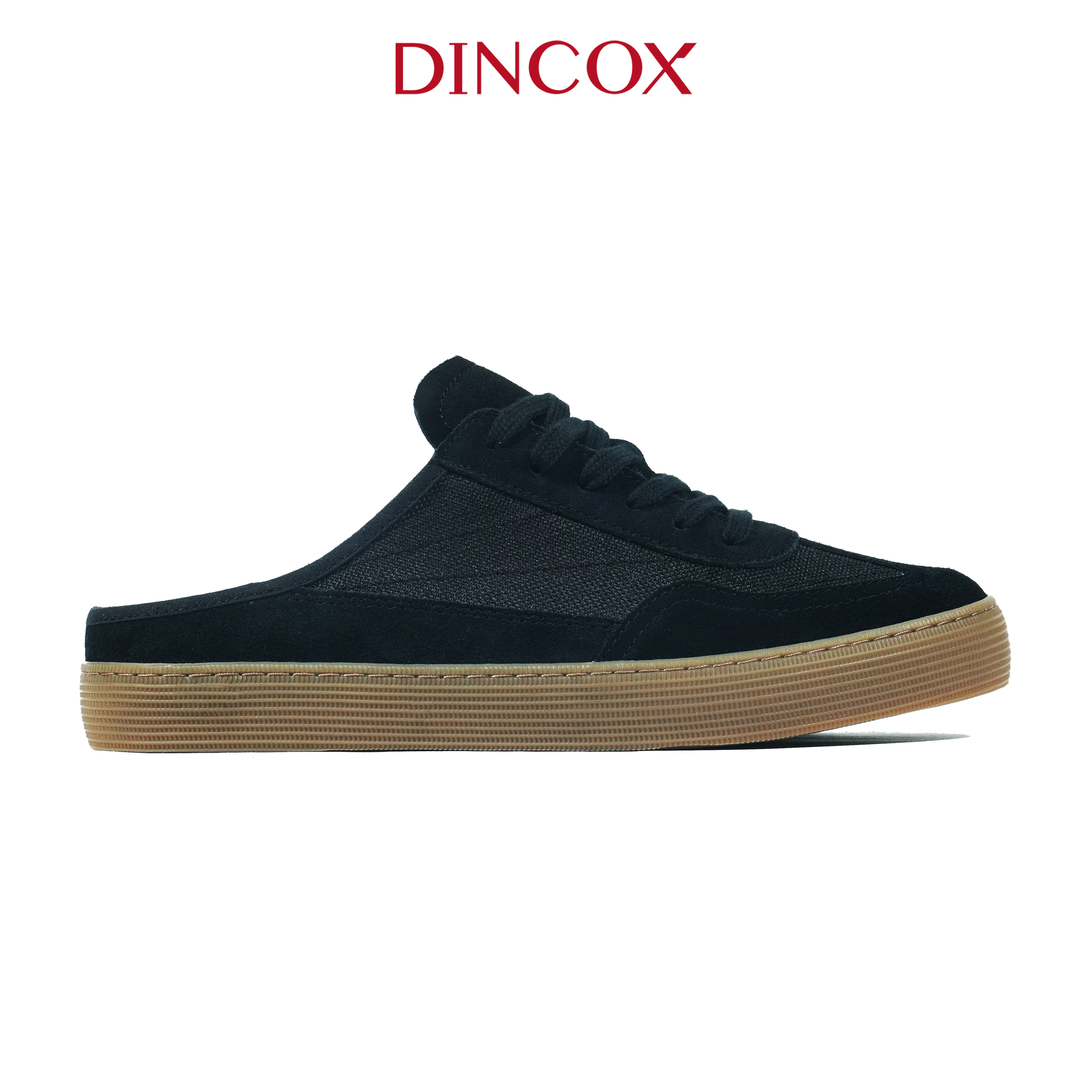 Giày Sục Đạp Gót Mules Vải Sneaker Nam DINCOX DC37 Lazy Mule Black