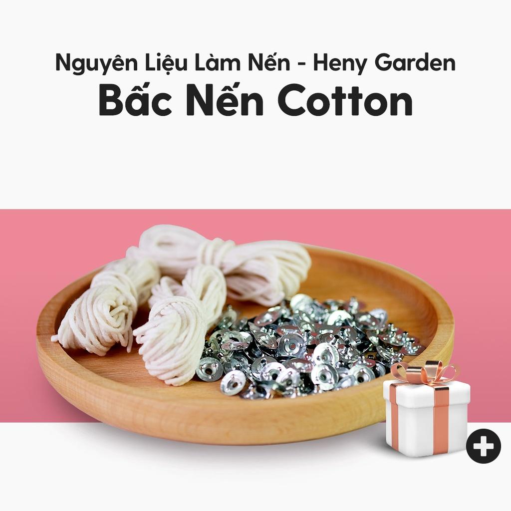 Set Bấc Nến Cotton Làm Nến Thơm Không Khói Kèm Đế Kẹp Heny Garden, Nguyên Liệu Làm Nến Thơm Handmade Tại Nhà