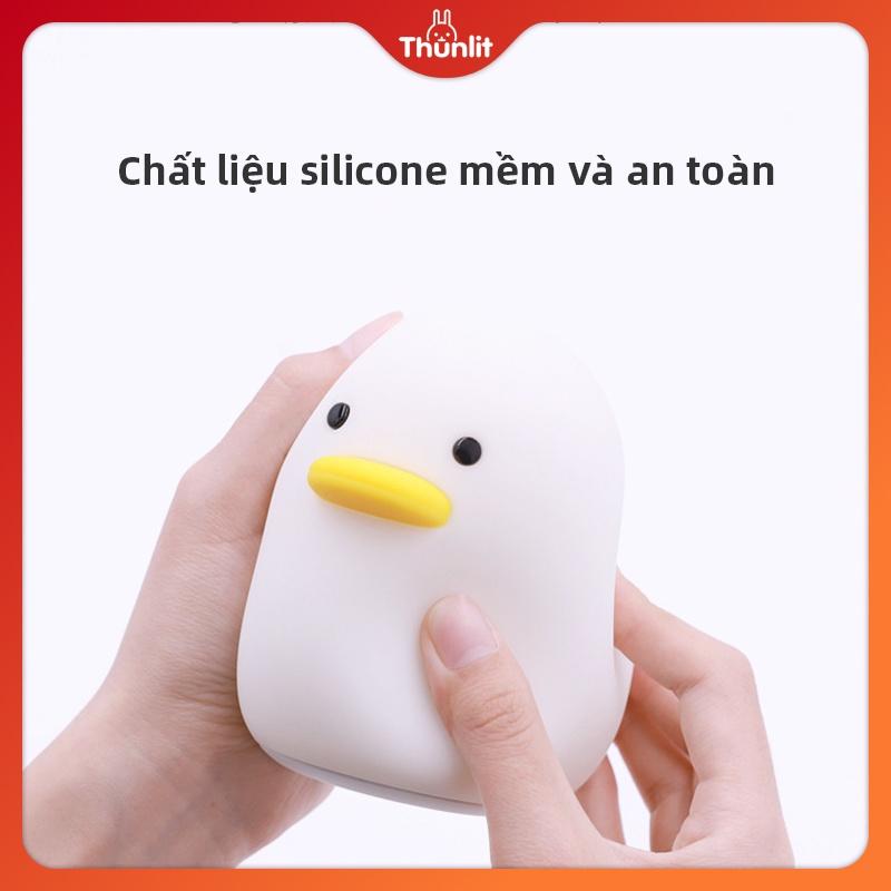 Đèn Ngủ Hình Chú Vịt Đáng Yêu Sạc Usb 1200mah 2 Chế Độ Sáng Tiện Dụng