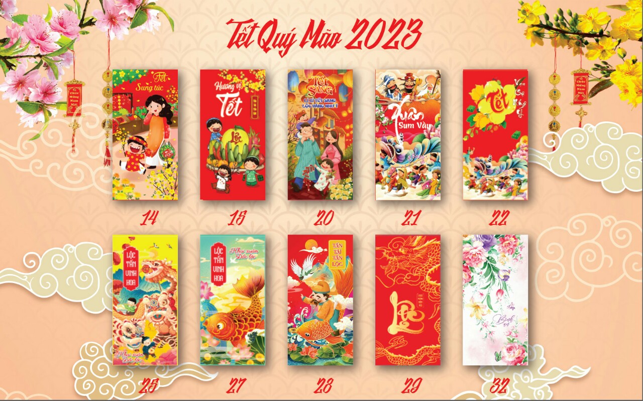 COMBO 1000 BAO LÌ XÌ TẾT VIỆT 2023