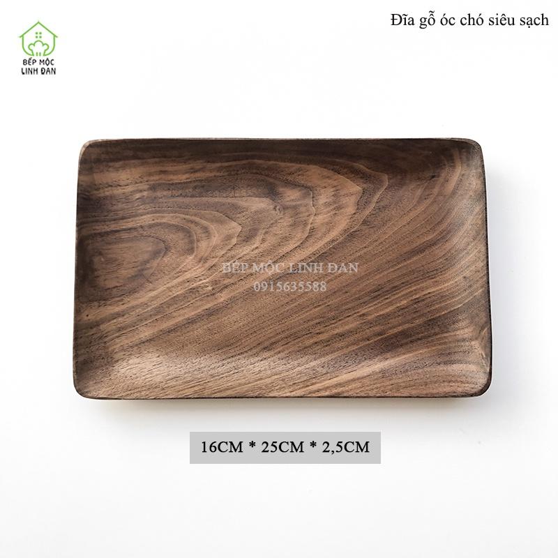 Khay Chữ Nhật Gỗ Óc Chó HAHANCO Siêu Sạch Vân Gỗ Đẹp