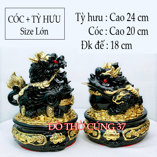 CÓC + TỲ HƯU phong thủy màu đen