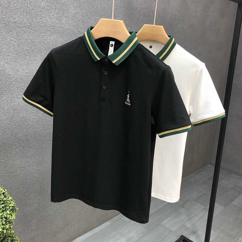 Áo thun nam nữ cổ bẻ polo logo thêu cao cấp vải cotton siêu co dãn Phuongnamshop20 06y