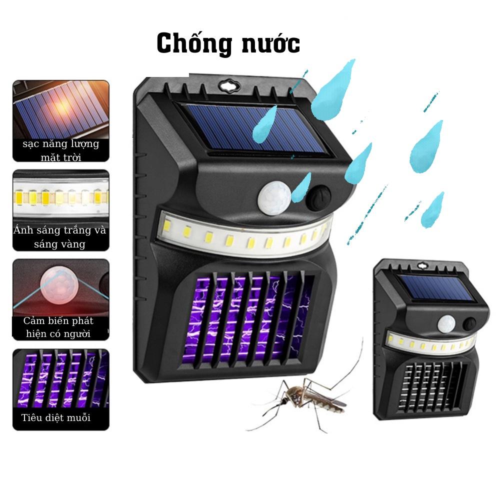 Đèn năng lượng mặt trời solar light sân vườn ban công cảm ứng có cảm biến người kiêm đèn bắt muỗi côn trùng