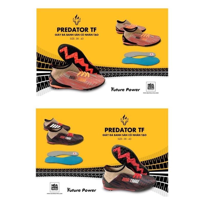 Giầy đá bóng Hoả Trâu Predator TF, giầy đá banh sân cỏ nhân tạo cổ cao form nhỏ êm mềm, ôm chân đã khâu full đế