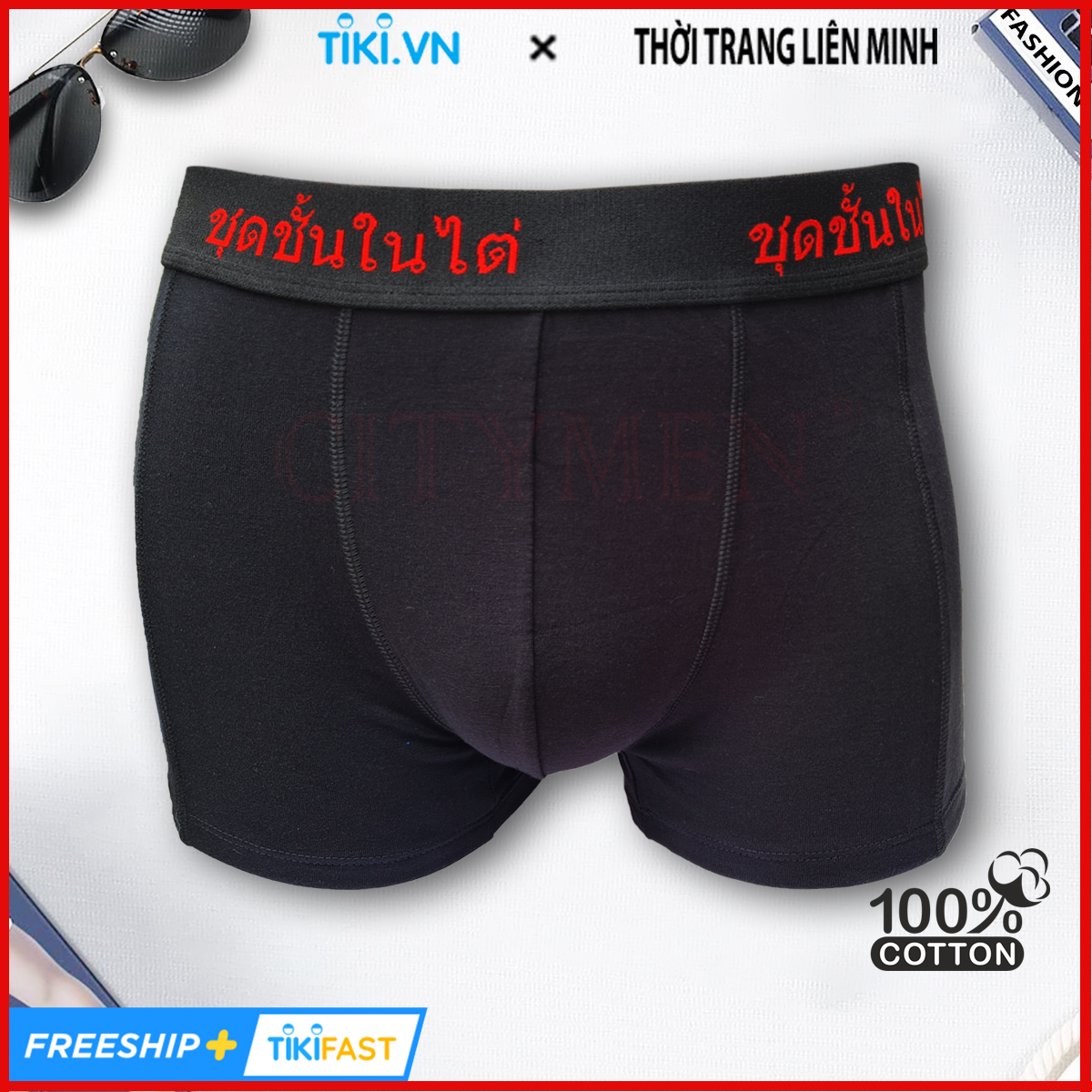 Quần Lót Nam Boxer Cotton 4 Chiều Lưng Thái Cao Cấp, Quần Sịp Đùi Nam, Co Giãn Và Thấm Hút Tốt CITYMEN - ( Màu Ngẫu Nhiên )