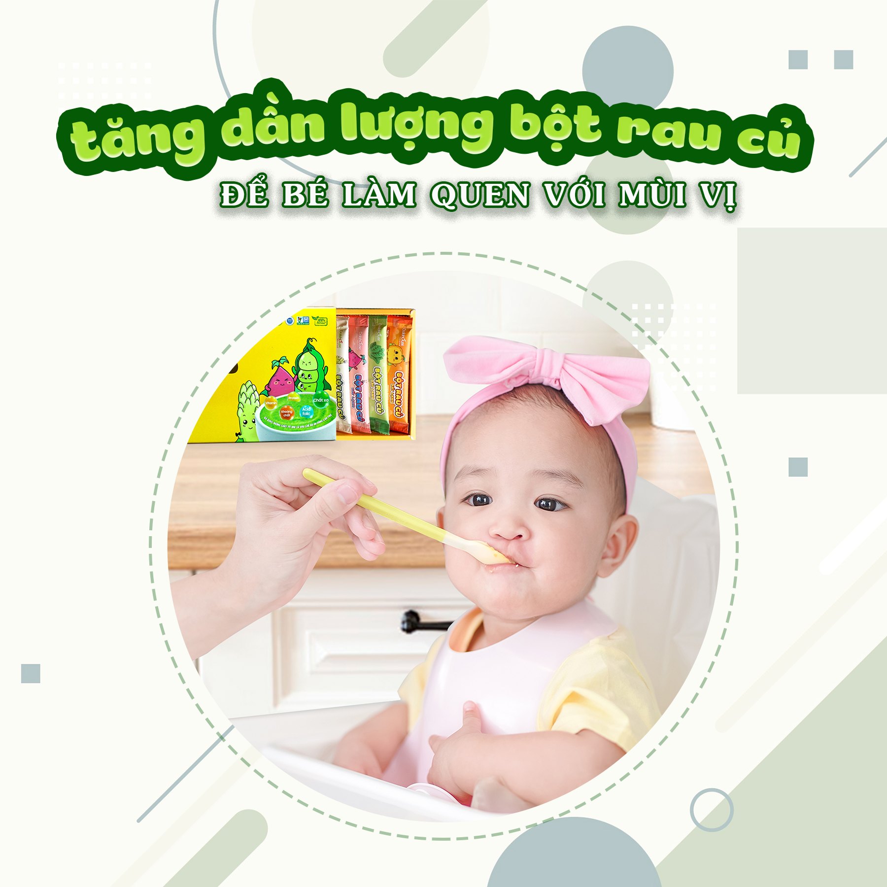 Bột rau củ cho bé Dalahouse - Hộp 7 gói 3gr với 7 vị - Cân bằng chế độ dinh dưỡng cho trẻ