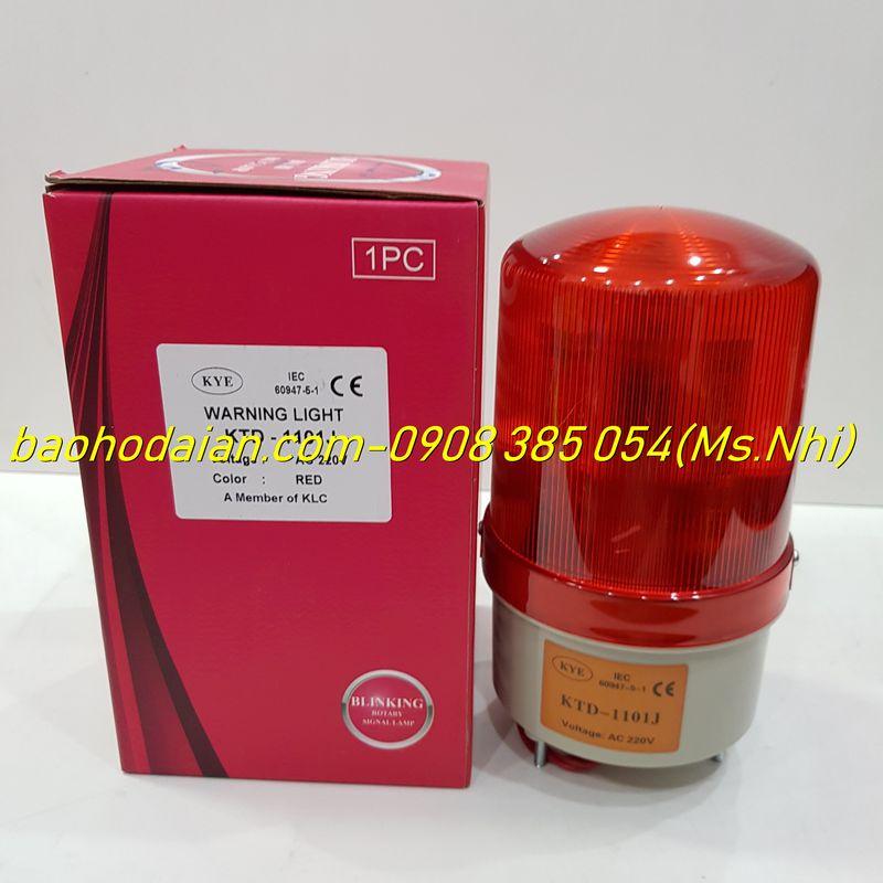 Đèn Xoay Báo Hiệu Có Còi Hú KTD 220V - 1101J- Hình thật, có sẵn
