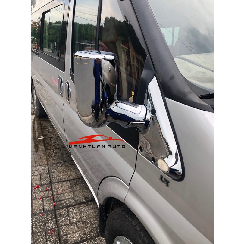 BỘ ỐP GƯƠNG CÓ TAI MẠ CROM CHO XE FORD TRANSIT 2014-2018