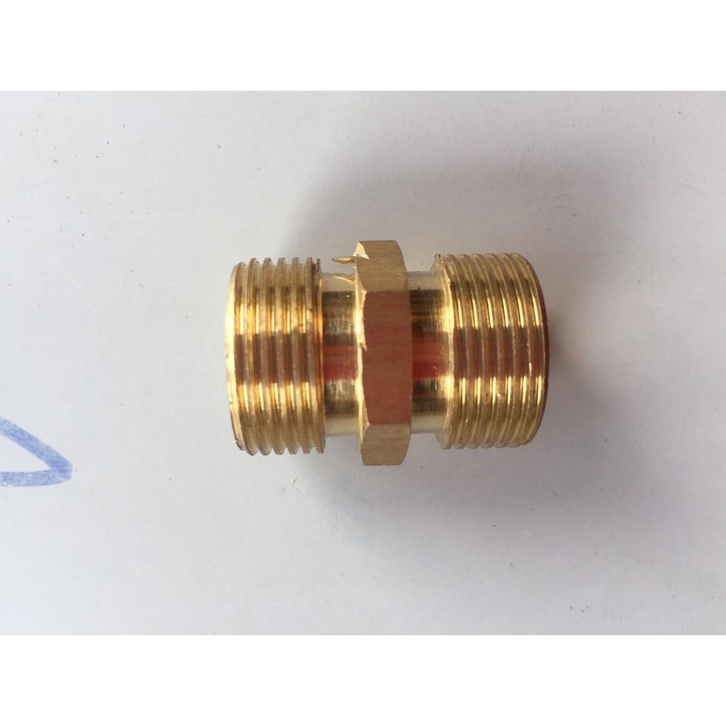 Khớp nối đồng 2 đầu dây áp lực ren ngoài 22mm