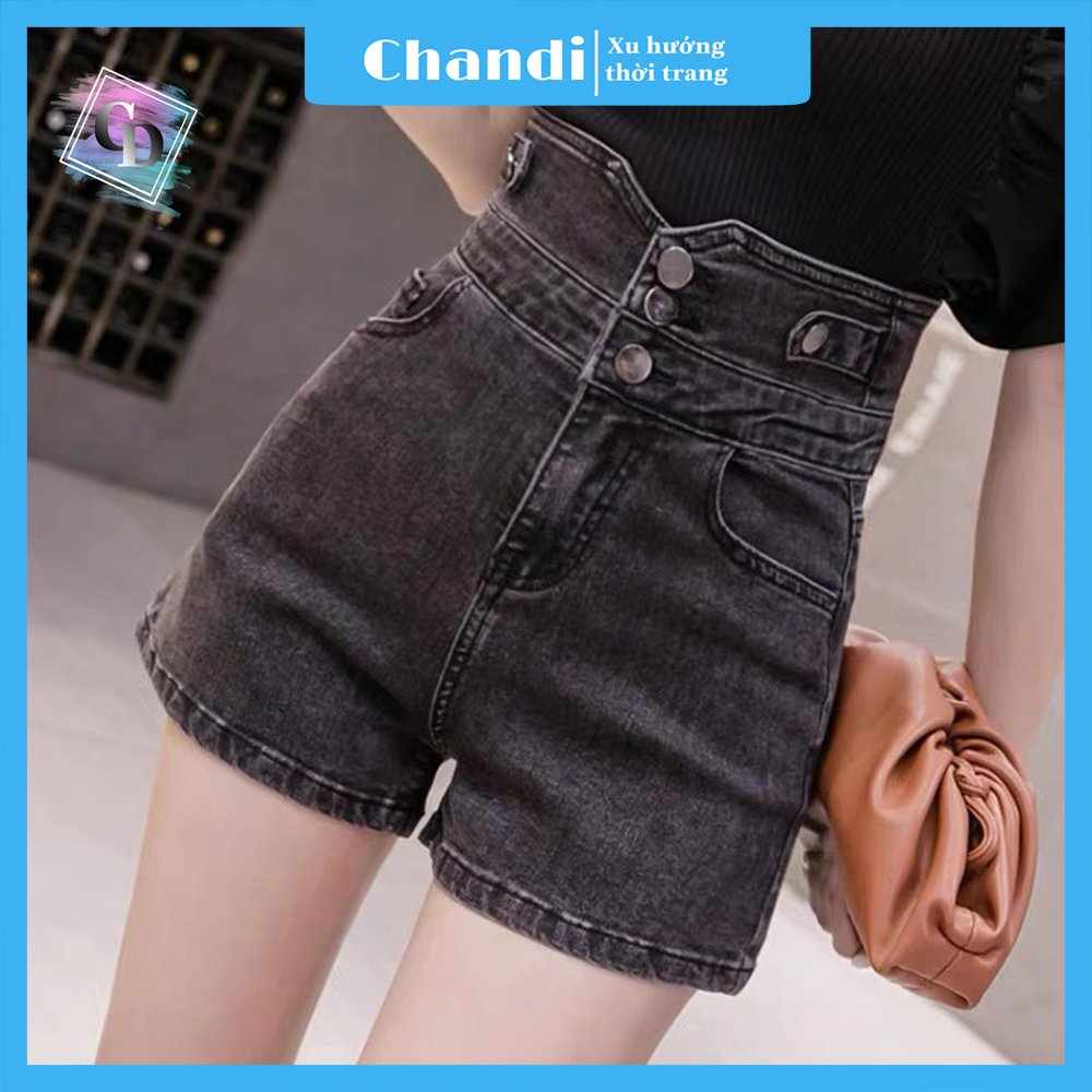 Quần Short Jean Nữ, Quần Sọt Nữ Lưng Cao Thương Hiệu Chandi, Quần Sọt Nữ Co Gĩan cao cấp mẫu mới hot trend 2021 mẫu NH105