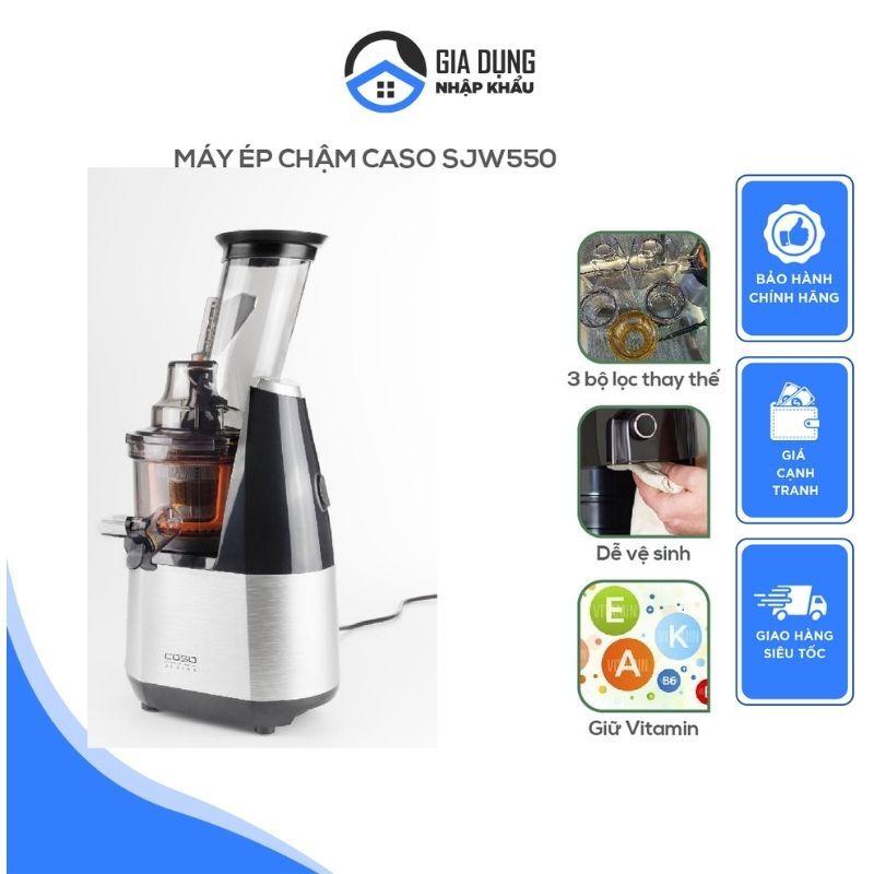 Máy Ép Chậm Caso SJW550, Máy Ép Nước Trái Cây, Hoa Quả Công suất 200W, Ép Nguyên Quả Tích Hợp 3 Lõi Lọc, Nhập Đức