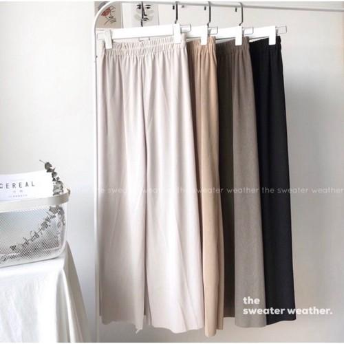 Quần tăm ống rộng Culottes, dáng ống suông chất mát