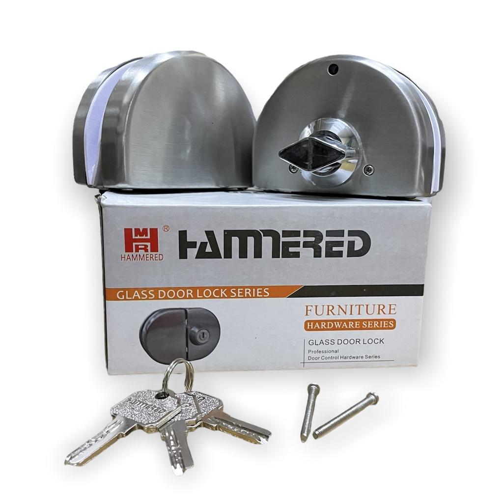 Khoá kính bán nguyệt HAMMERED cửa lùa kính cường lực 8-12mm, khoá chốt cửa kính