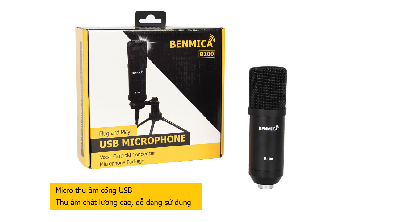 Micro thu âm cổng USB Benmica B100 - Hàng chính hãng